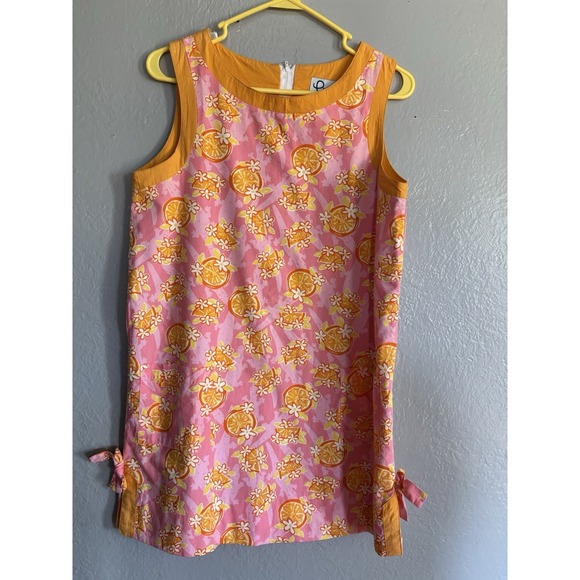 Lilly Pulitzer Dresses & Skirts - Lilly Pulitzer Oranges Crocodile Floral Shift Dress SZ 10 Cotton Pockets Zip